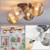 Chehalis ceiling light, globe light Amber, clear, Smoke-coloured, 4-light sources
