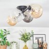 Chehalis ceiling light, globe light Amber, clear, Smoke-coloured, 4-light sources