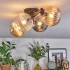 Chehalis ceiling light, globe light Amber, clear, Smoke-coloured, 4-light sources