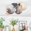 Chehalis ceiling light, globe light Amber, Smoke-coloured, 4-light sources