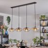 Mertola hanging light, pendant light Amber, clear, 4-light sources