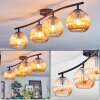 Koyoto ceiling light, globe light Amber, 4-light sources