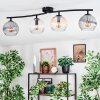 Koyoto ceiling light, globe light Amber, clear, Smoke-coloured, 4-light sources