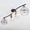 Koyoto ceiling light, globe light Amber, clear, Smoke-coloured, 4-light sources