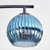 Koyoto ceiling light, globe light blue, green, coppery, 4-light sources