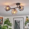 Ripoll ceiling light, globe light Amber, clear, Smoke-coloured, 3-light sources