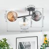Ripoll ceiling light, globe light Amber, clear, Smoke-coloured, 3-light sources
