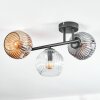Ripoll ceiling light, globe light Amber, clear, Smoke-coloured, 3-light sources