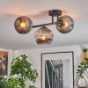 Ripoll ceiling light, globe light Smoke-coloured, 3-light sources
