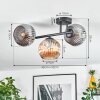 Ripoll ceiling light, globe light Amber, Smoke-coloured, 3-light sources