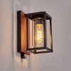 Portalis outdoor wall light, wall light Wood like finish, black, 1-light source, Motion sensor