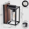 Portalis outdoor wall light, wall light Wood like finish, black, 1-light source, Motion sensor