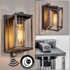 Portalis outdoor wall light, wall light black, silver, 1-light source, Motion sensor