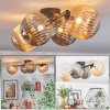 Chehalis ceiling light, globe light Amber, Smoke-coloured, 4-light sources