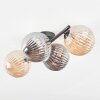 Chehalis ceiling light, globe light Amber, Smoke-coloured, 4-light sources