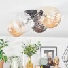 Chehalis ceiling light, globe light Amber, clear, Smoke-coloured, 4-light sources