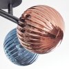 Chehalis ceiling light, globe light blue, green, coppery, Smoke-coloured, 4-light sources
