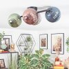 Chehalis ceiling light, globe light blue, green, coppery, Smoke-coloured, 4-light sources