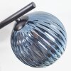 Chehalis ceiling light, globe light blue, green, coppery, Smoke-coloured, 4-light sources