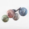 Chehalis ceiling light, globe light blue, green, coppery, Smoke-coloured, 4-light sources
