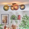 Chehalis ceiling light, globe light blue, green, coppery, Smoke-coloured, 4-light sources
