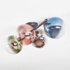 Chehalis ceiling light, globe light blue, chrome, green, clear, coppery, Smoke-coloured, 4-light sources