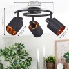 Fallhagen ceiling light, ceiling spotlight black, 3-light sources