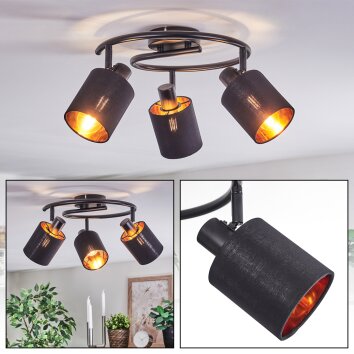 Fallhagen ceiling light, ceiling spotlight black, 3-light sources