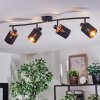 Fallhagen ceiling light, ceiling spotlight black, 4-light sources
