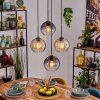 Koyoto hanging light, globe light, pendant light 35 cm Amber, clear, Smoke-coloured, 4-light sources