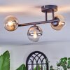 Chehalis ceiling light, globe light Amber, clear, Smoke-coloured, 3-light sources