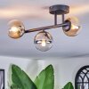 Chehalis ceiling light, globe light Amber, clear, Smoke-coloured, 3-light sources