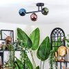 Chehalis ceiling light, globe light blue, green, coppery, 3-light sources