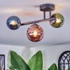 Chehalis ceiling light, globe light blue, green, coppery, 3-light sources