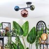 Chehalis ceiling light, globe light blue, green, coppery, 3-light sources
