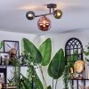 Chehalis ceiling light, globe light blue, green, coppery, 3-light sources