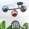 Chehalis ceiling light, globe light blue, green, coppery, 3-light sources