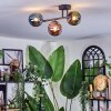 Chehalis ceiling light, globe light blue, green, coppery, 3-light sources