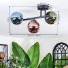 Chehalis ceiling light, globe light blue, green, coppery, 3-light sources