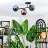 Chehalis ceiling light, globe light blue, green, coppery, 3-light sources