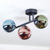 Chehalis ceiling light, globe light blue, green, coppery, 3-light sources