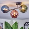 Chehalis ceiling light, globe light blue, green, coppery, 3-light sources