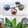 Chehalis ceiling light, globe light blue, green, coppery, 3-light sources