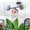 Chehalis ceiling light, globe light blue, green, clear, coppery, 3-light sources