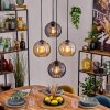 Koyoto hanging light, globe light, pendant light Amber, Smoke-coloured, 4-light sources