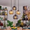 Koyoto hanging light, globe light, pendant light Amber, Smoke-coloured, 4-light sources