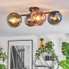 Gastor ceiling light, globe light blue, chrome, green, clear, coppery, Smoke-coloured, 4-light sources