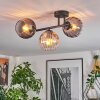 Koyoto ceiling light, globe light Amber, clear, Smoke-coloured, 3-light sources