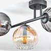 Koyoto ceiling light, globe light Amber, clear, Smoke-coloured, 3-light sources
