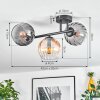 Koyoto ceiling light, globe light Amber, clear, Smoke-coloured, 3-light sources